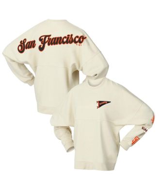 Fanatics - Women's Tan San Francisco Giants Pennant Flag Branded Fleece Pullover Sweatshirt