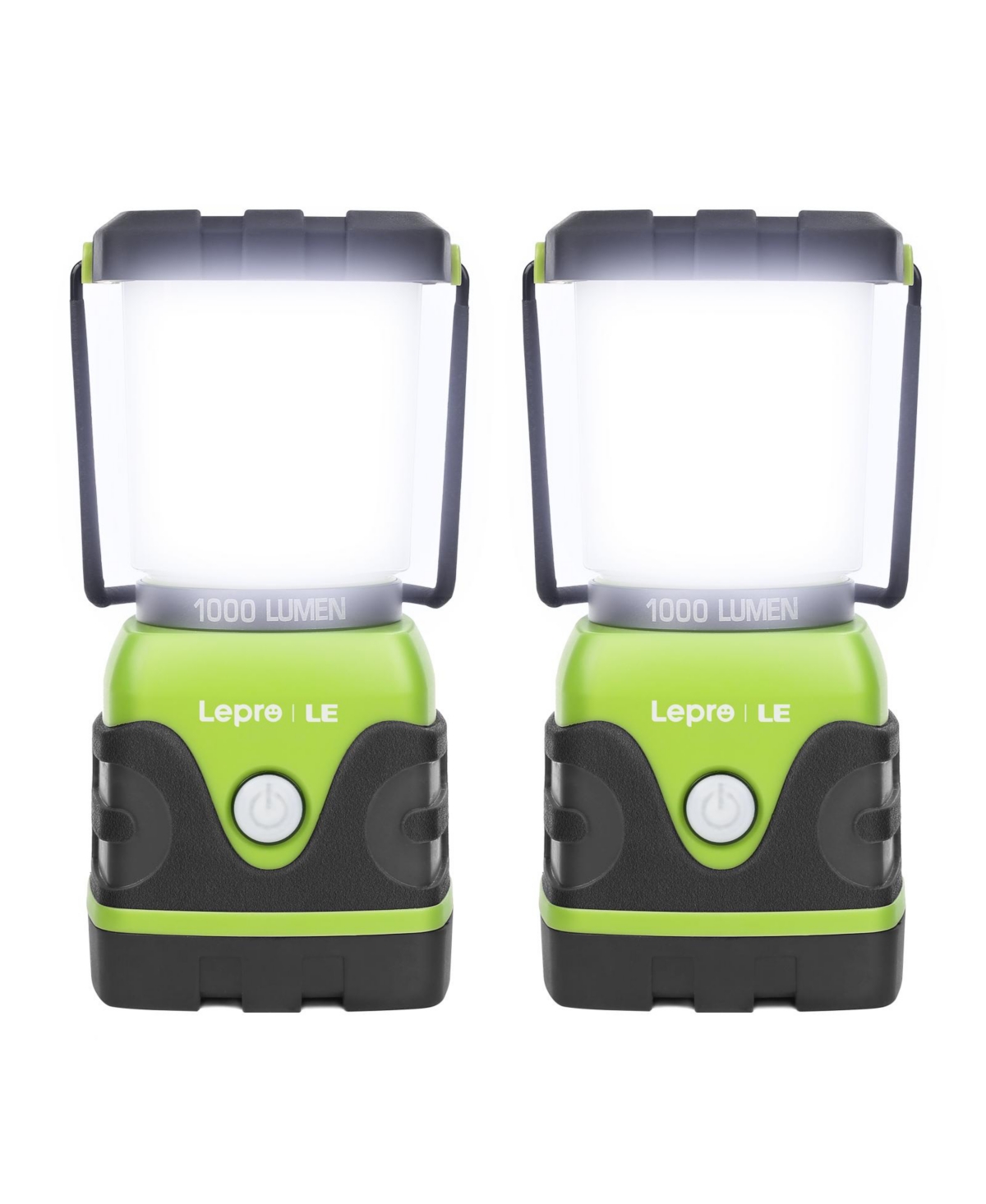 1000LM Battery Powered Led Camping Lantern, Waterproof with 4 Light Modes,Not Rechargeable, Ideal for Camping, Emergency, Power Outages, 2-Pack