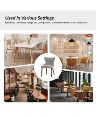 Set of 2 polyester Pedro Mid-Century Modern Waterproof Button-Tufted Dining Chair