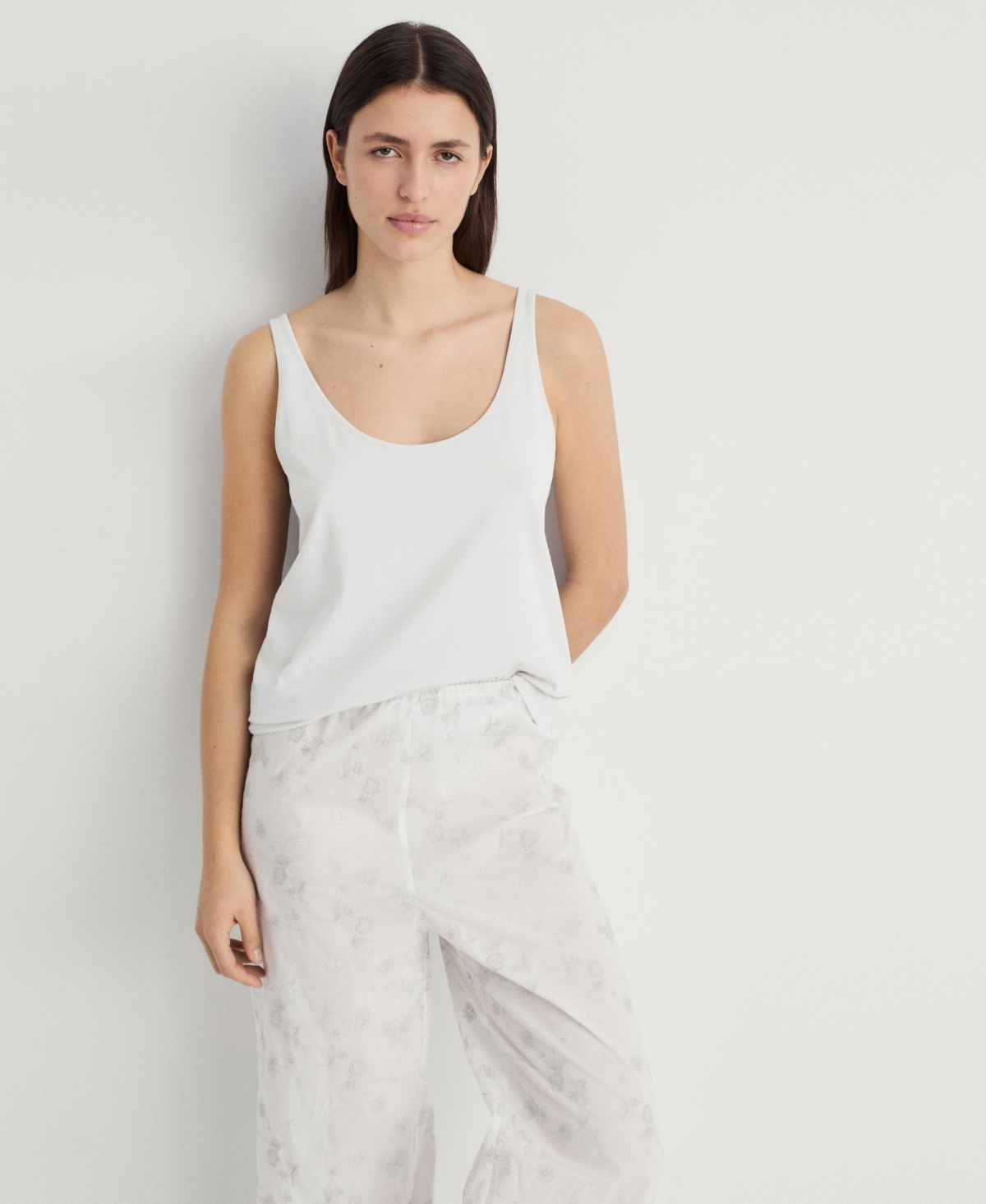 Mango Women's Embroidered Pajama Pants