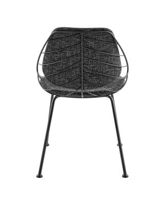 Set of 2 Leaf Fabric Dining Chairs for Kitchen or Dining Room Seating