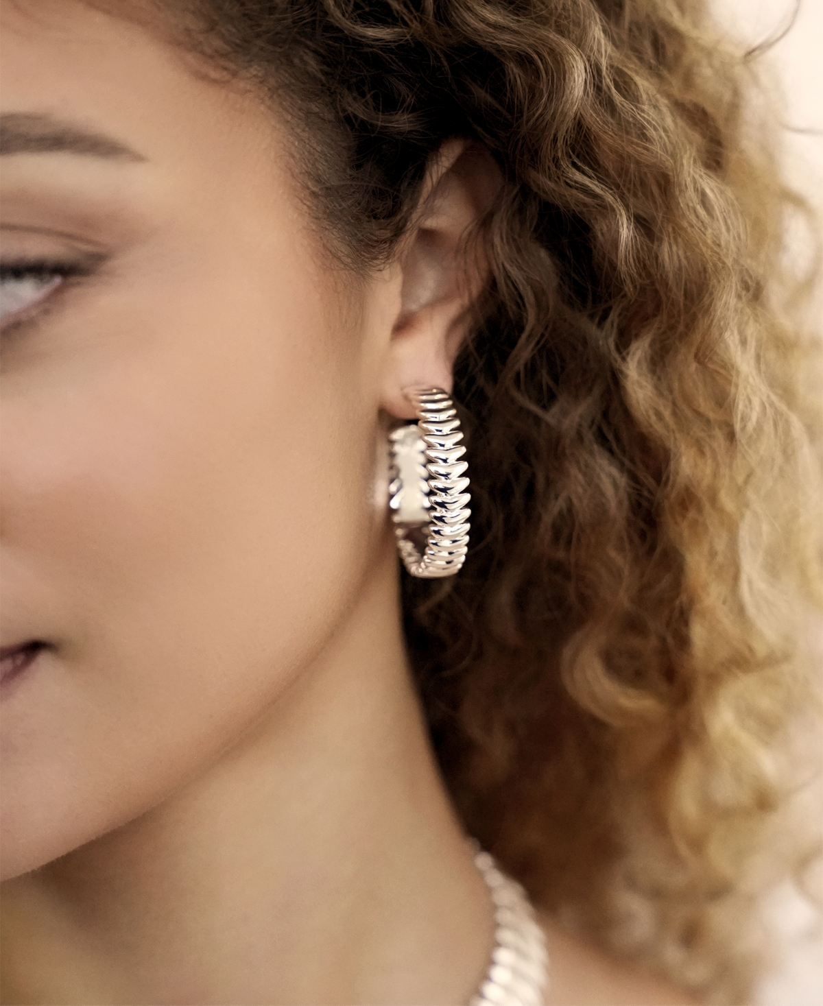 Ettika Metal Moderna Large Half Hoop Earrings
