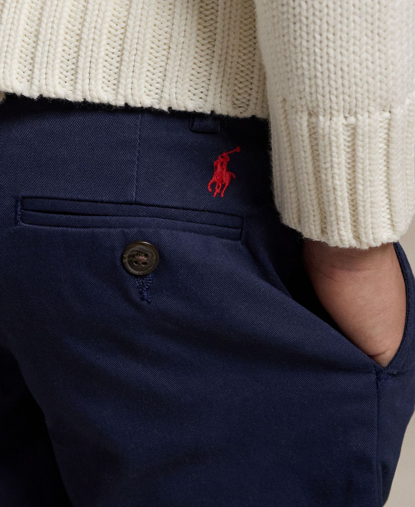Детские шорты Polo Ralph Lauren прямого кроя из эластичного твила, цвет: Тёмно-синий — фото 3