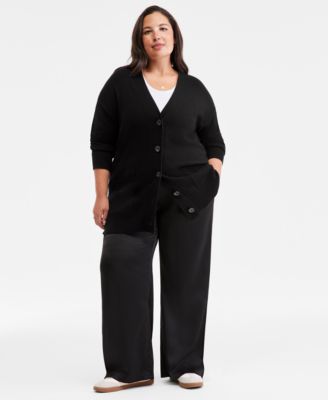 Plus Size 100% Cashmere Button-Front Cardigan, Macy's Exclusive