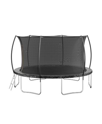 Streamdale 14FT Trampoline (Double-side color pad), Trampoline for Kids and Adults with Enclosure Net and Ladder,Curved fence pole
