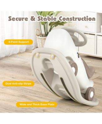 Convertible Rocking Horse and Sliding Car with Detachable Balance Board-Black