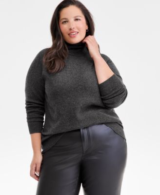 Plus Size 100% Cashmere Turtleneck Sweater, Macy's Exclusive