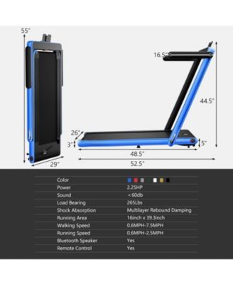 2.25HP 2-in-1 Folding Treadmill with APP and Remote Control Speaker