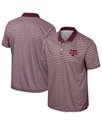 Colosseum - Men's Maroon Texas A&M Aggies Striped Polo Shirt