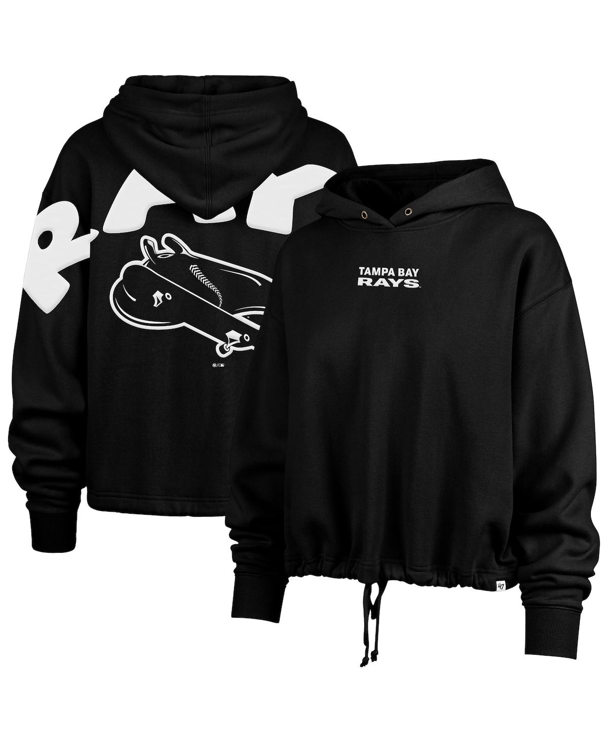 47 Brand Women's Black Tampa Bay Rays City Connect Venice Cropped Pullover Hoodie