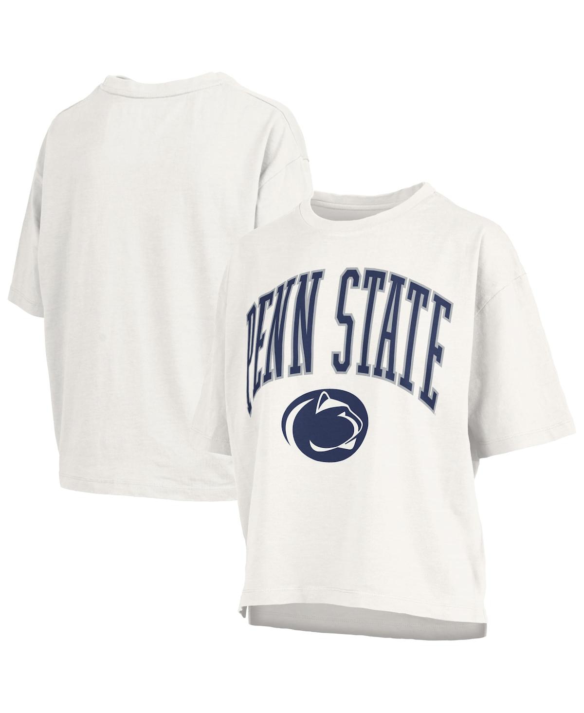 Pressbox Women's White Penn State Nittany Lions Nelson Arch Over Logo Waist Length Oversized Slub T-shirt