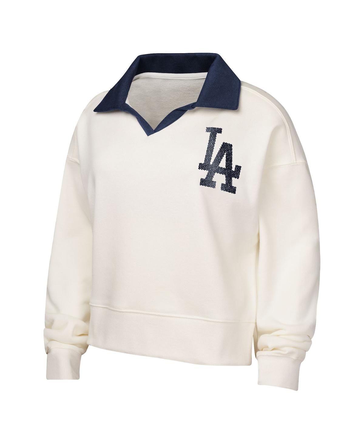 Outerstuff Girls Youth White New York Yankees Ballpark Hit Collared V-neck Pullover Sweatshirt
