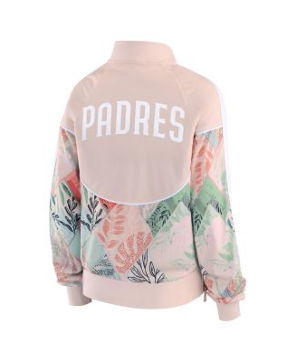 Women's Sand Los Angeles Dodgers Raglan Full-Zip Track Jacket