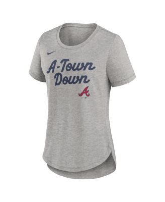 Women's Heather Gray Atlanta Braves Script Tri-Blend T-Shirt