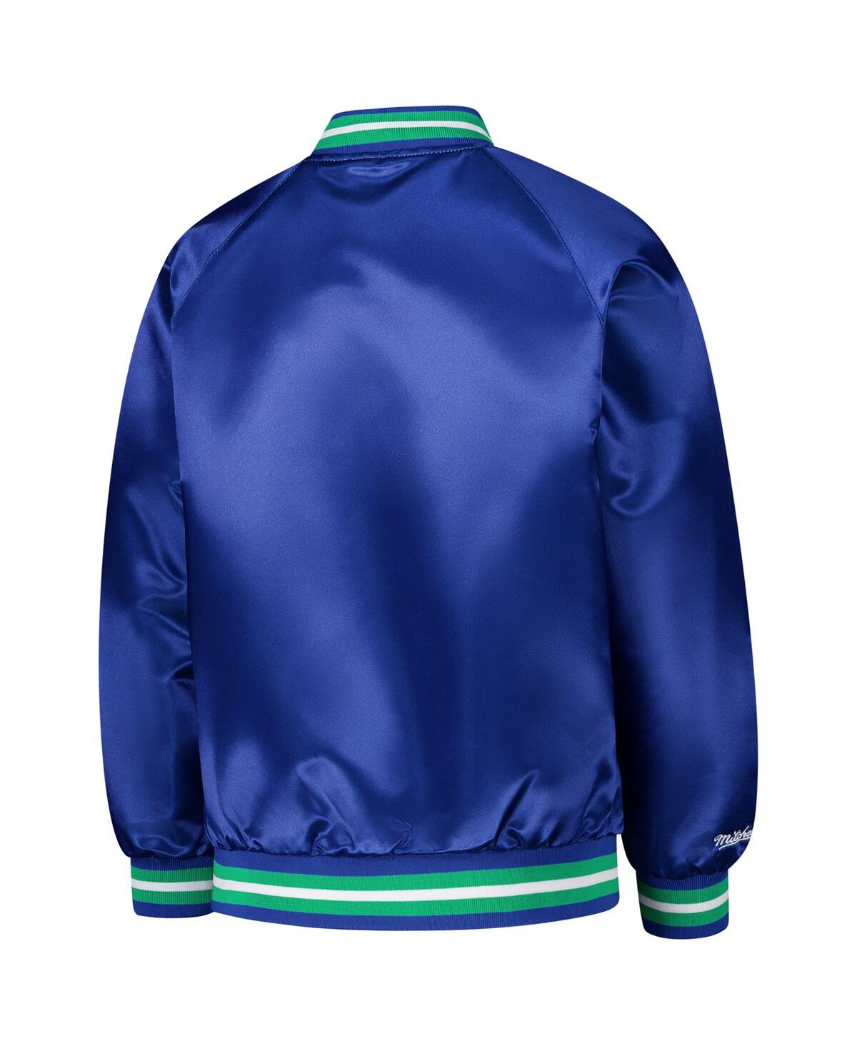 Mitchell & Ness Big Boys And Girls Royal Minnesota Timberwolves Hardwood Classics Satin Raglan Full-snap Jacket