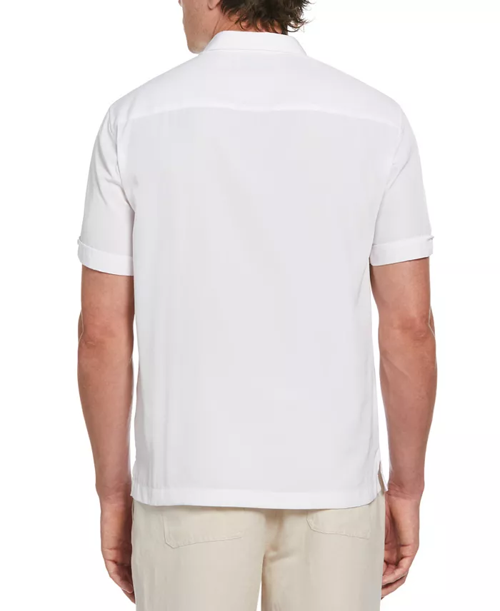 Men's Pick Stitch Panel Short Sleeve Button-Down Shirt - thumbnail 10