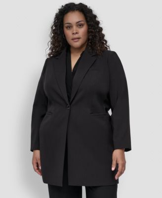 Plus Size One-Button Blazer