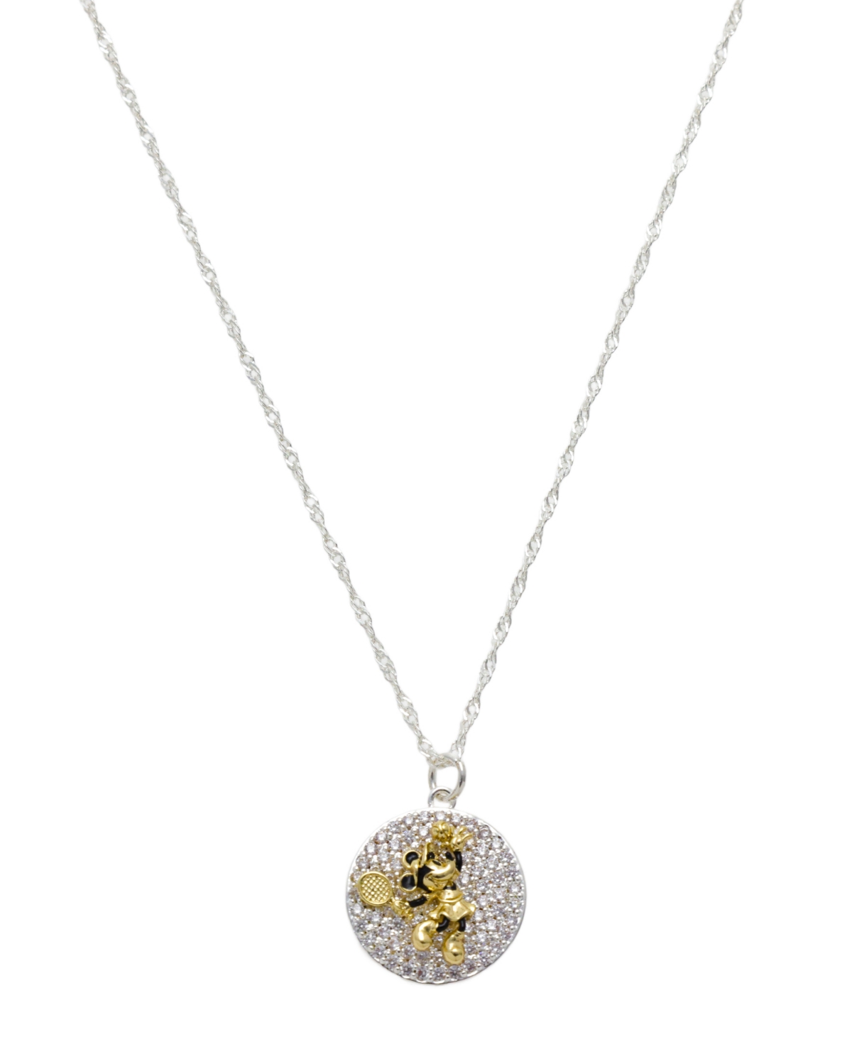 Minnie Mouse Cubic Zirconia Tennis Pendant Necklace - Two-Tone