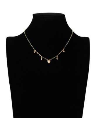 Cubic Zirconia Mickey Mouse Football Charm Necklace