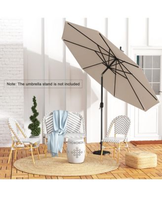 300 CM Patio Umbrella Heavy Duty Market Umbrella w/ Tilt Mechanism Crank Handle