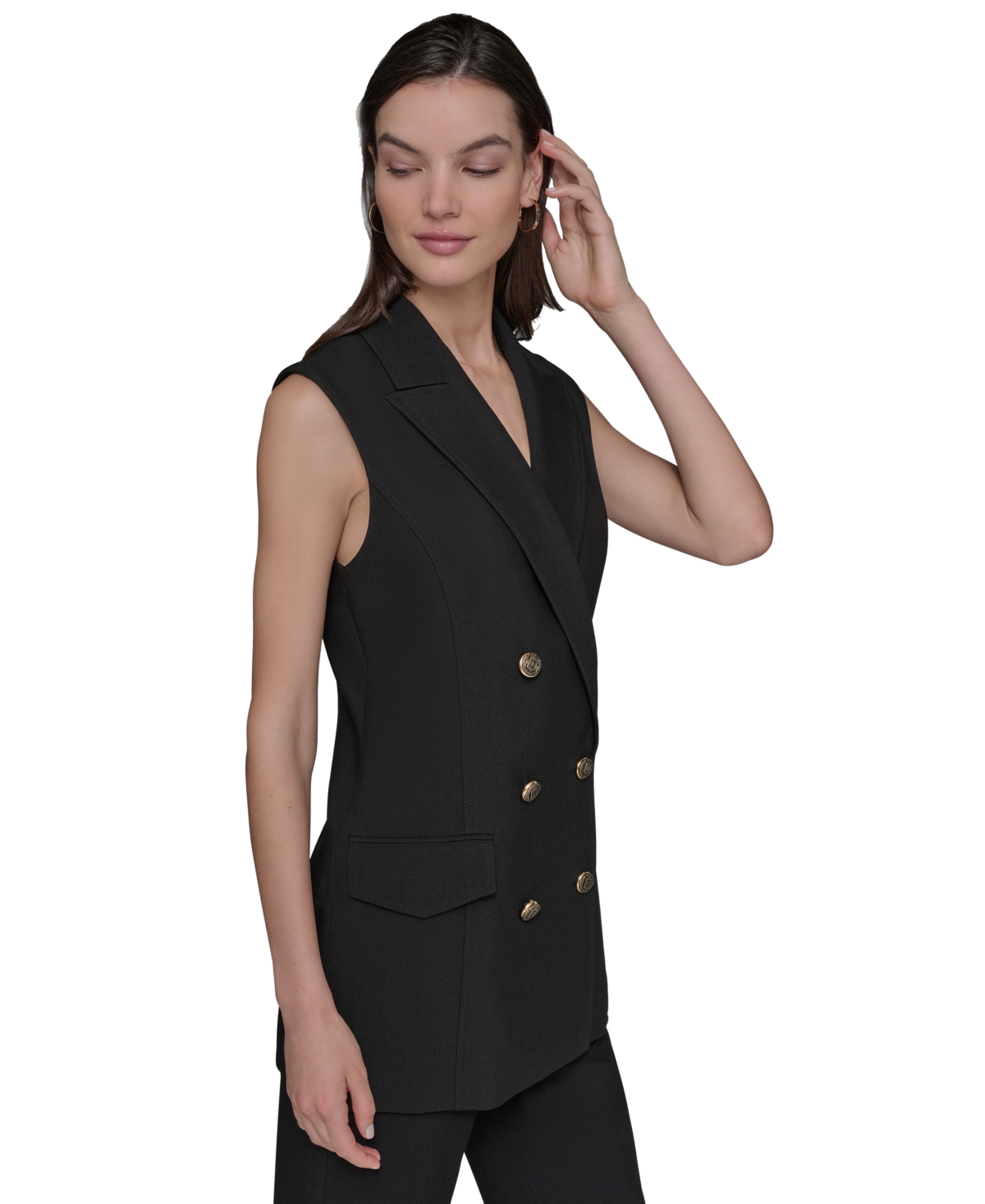 Karl Lagerfeld Women's Double-breasted Vest In Black