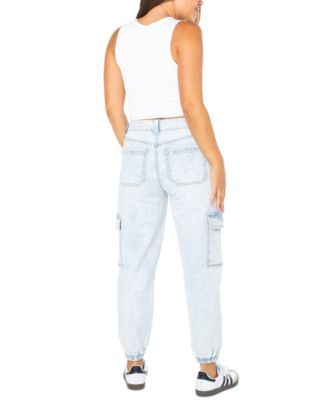 Juniors' High Rise Cargo Jogger Jeans