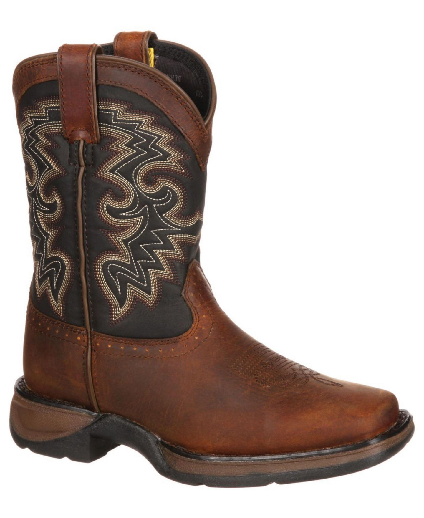 Детские ботинки Durango Lil' Rebelby Big Kid Western Boot, цвет: Рыжевато-коричневый чёрный — фото 1