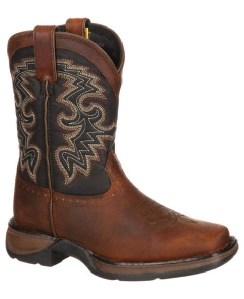 Детские ботинки Durango Lil' Rebelby Big Kid Western Boot, цвет: Рыжевато-коричневый чёрный