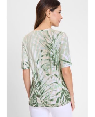 Women's Embellished Palm Print T-Shirt