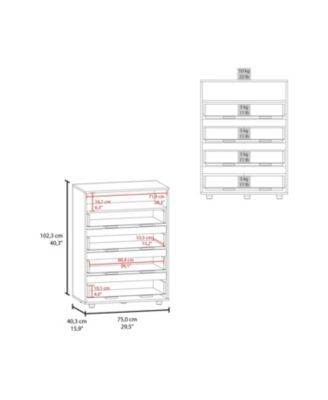 Trevose Dresser, 4 Drawers, 1 Shelf, Matt Gray / Dark Oak