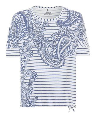 Women's Paisley Denim and Stripe T-Shirt