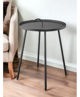Contemporary Round Accent Table in Stainless Steel