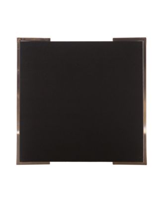24" Black Geometric Metal Square End Table