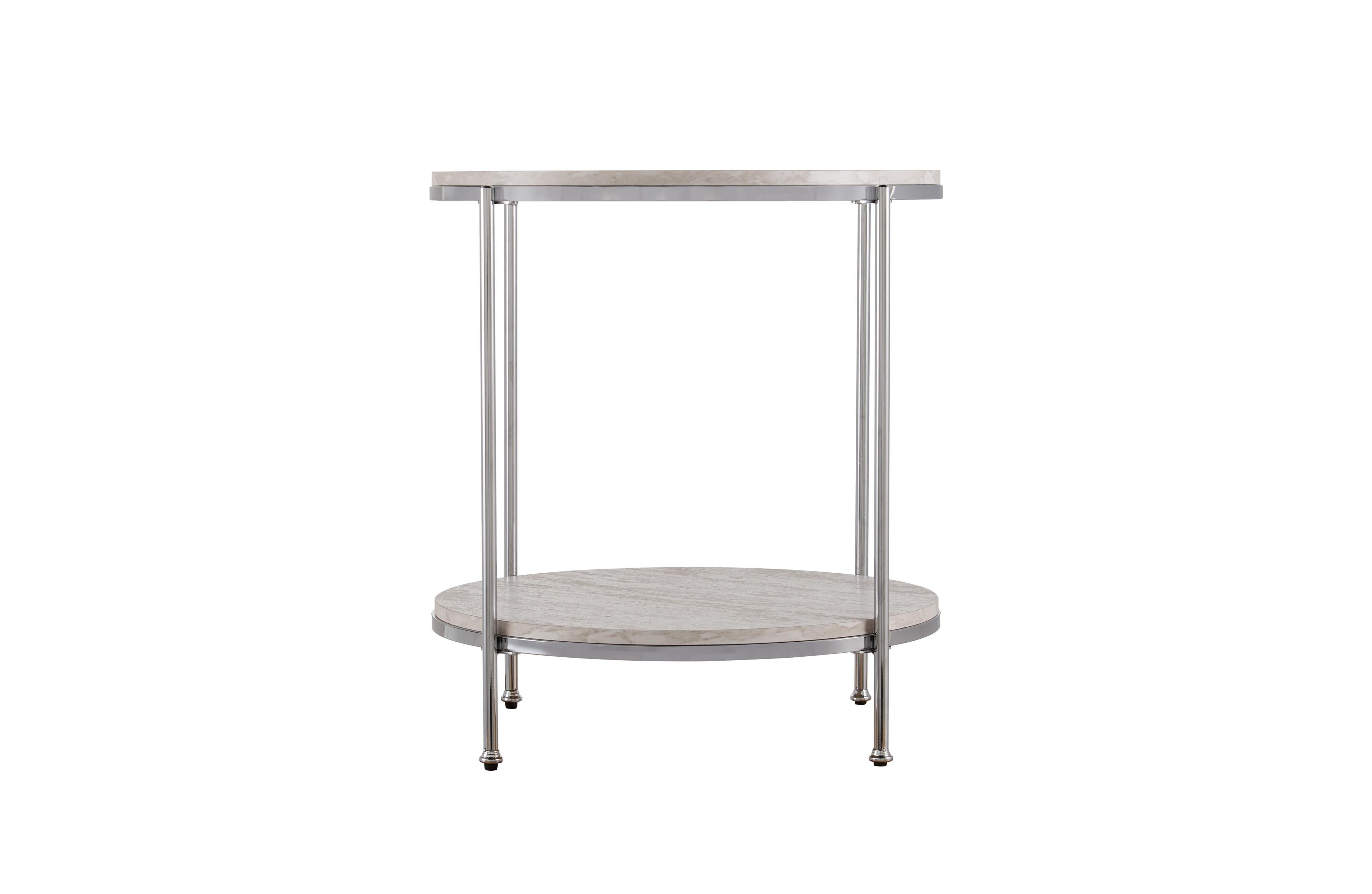 Wood and Iron Rectangular End Table with Shelf for Living Room or Bedroom