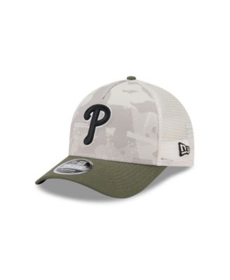 New Era - Men's Light Beige/Olive Philadelphia Phillies 2025 Armed Forces Day 9FORTY M-Crown A-Frame Adjustable Hat