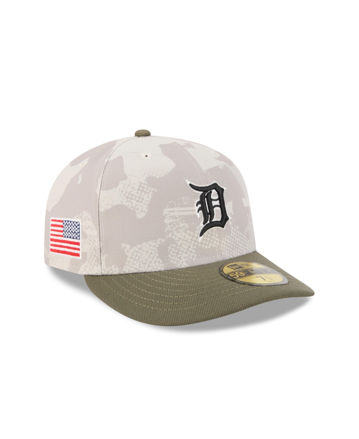 New Era Men's Light Beige/olive Detroit Tigers 2025 Armed Forces Day 59fifty Fitted Hat
