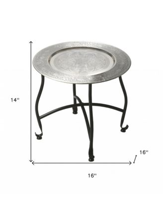 Contemporary Aluminum Round End Table with Stylish Design