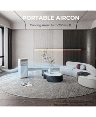 8000 BTU Portable Air Conditioner, 3-in-1 AC Unit with Dehumidifier, Fan, and 24H Timer, Cools Rooms up to 230 Sq.Ft, Sleep Mode, Adjustable Exhaust