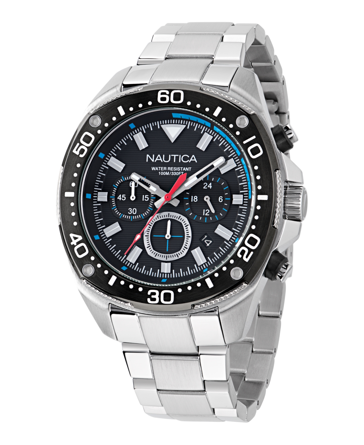 Men's Chronograph Silver-Tone Stainless Steel Watch, 46mm - Silver Tone