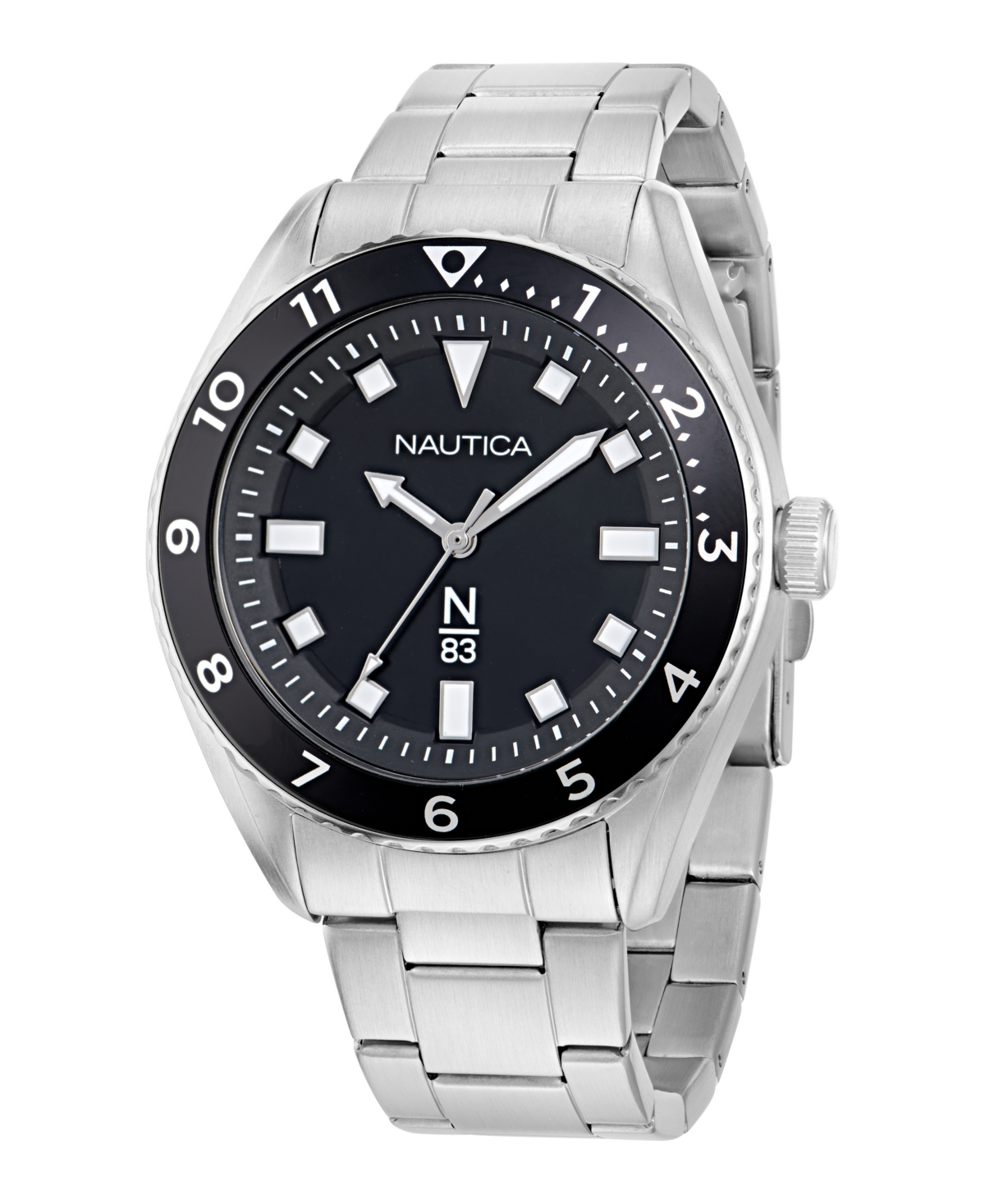 Men's Analog Silver-Tone Stainless Steel Watch, 44mm - Silver Tone