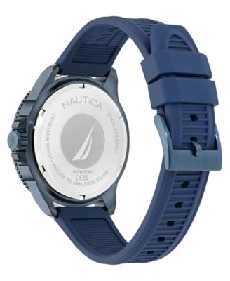 Men's Analog Blue Silicone Watch Set, 46mm