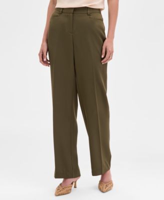 Women's Brushed Woven Mid-Rise Flared Pants