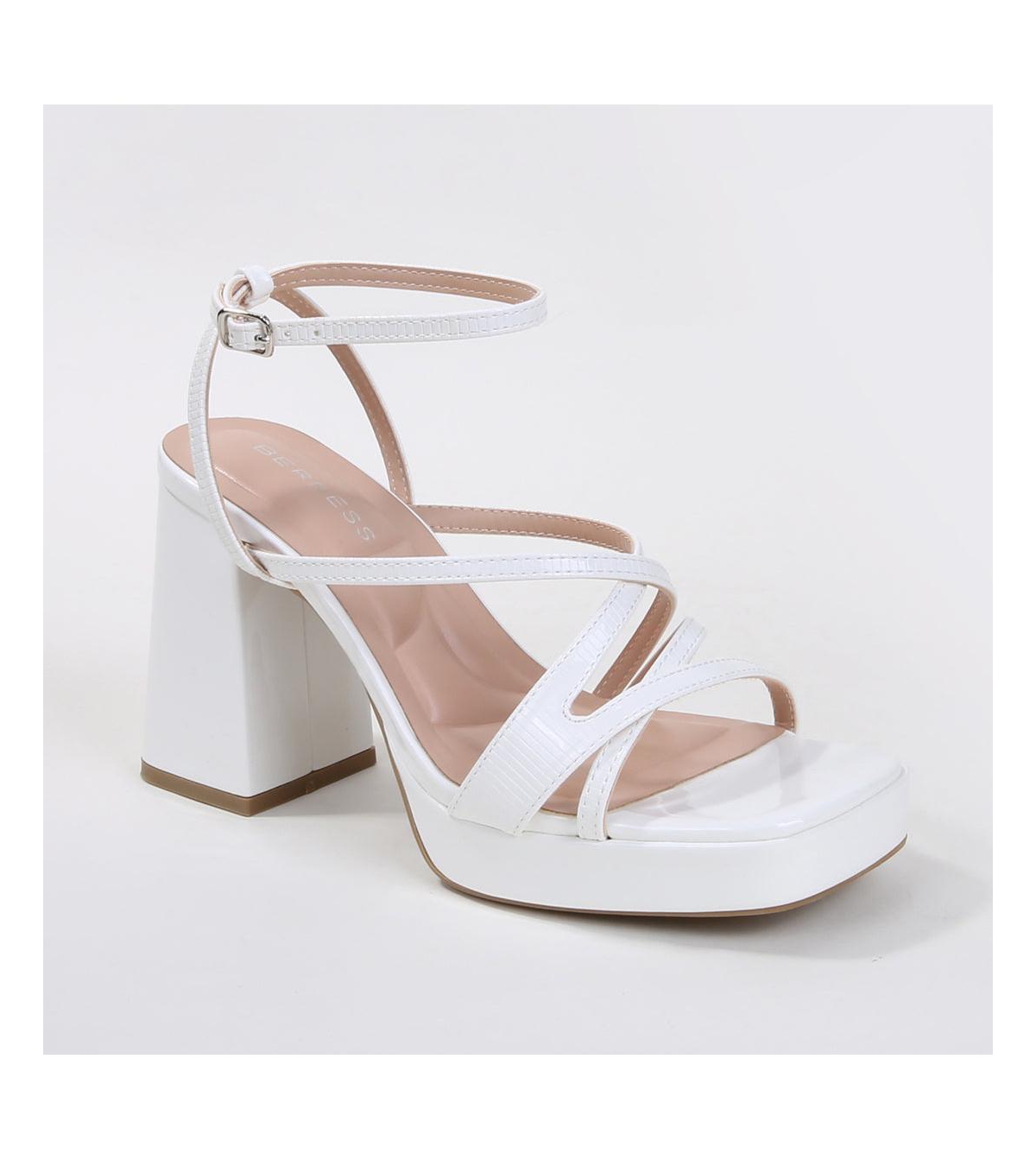 Adore Strappy Block Heeled Sandal - White