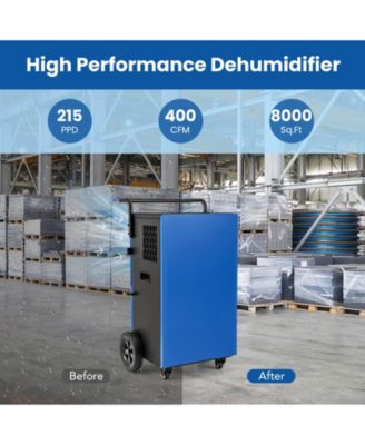 215 Pints 8000 Sq.Ft Commercial Dehumidifier For Home and Basement with 24H Timer