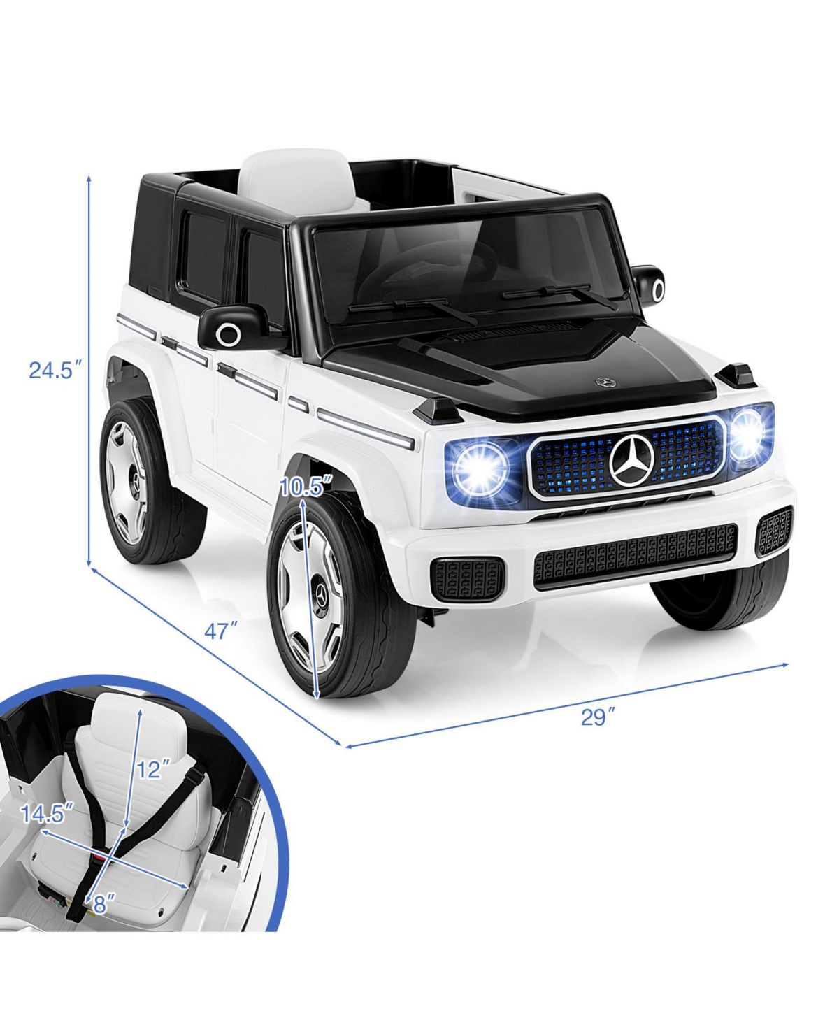 12V Licensed Mercedes-Benz Eqg Kids Ride On Car with Remote Control