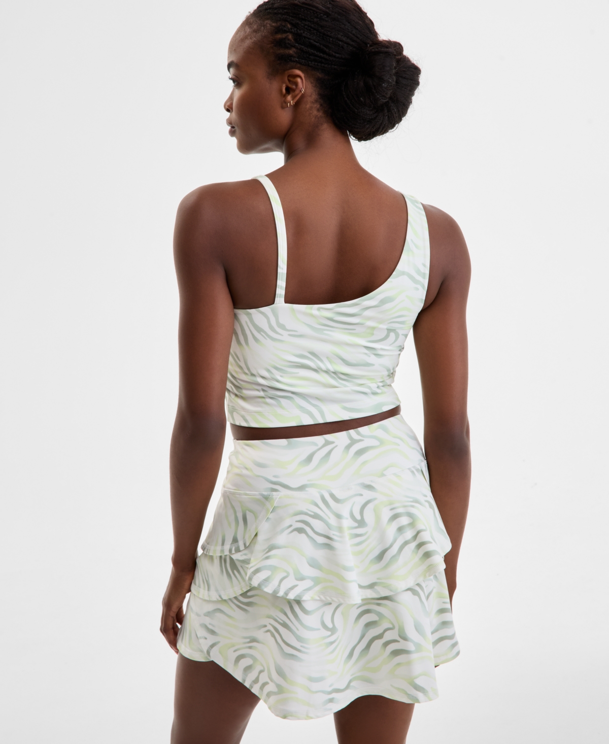 Id Ideology Women's Fluid Zebra Asymmetrical Tank Top, Exclusively At Macy's