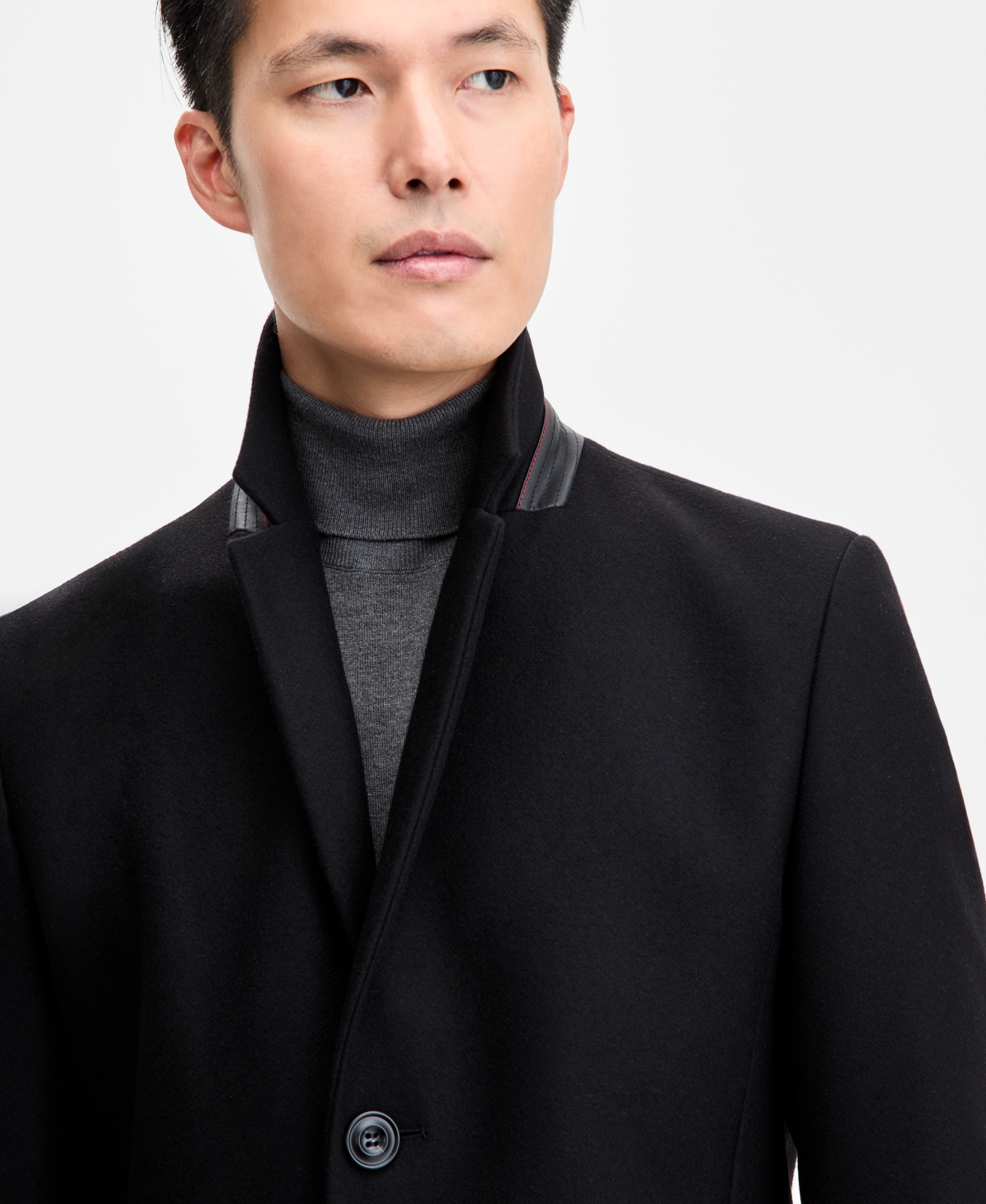 Hugo Boss Hugo By  Men's Slim-fit Wool Cashmere Overcoat In Black