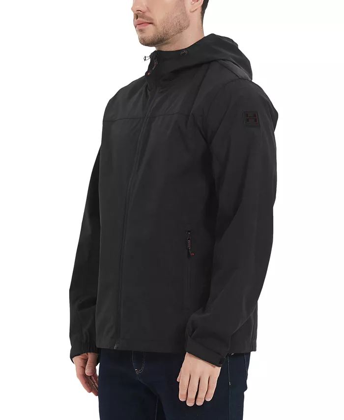 Men's All-Season Lightweight Stretch Hooded Rain Jacket - thumbnail 2