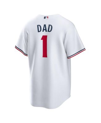 Men's&nbsp;White Minnesota Twins 1 Dad Home Replica Jersey