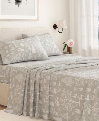 Lodge Print Ultra-Soft Turkish Cotton Flannel Sheet Set